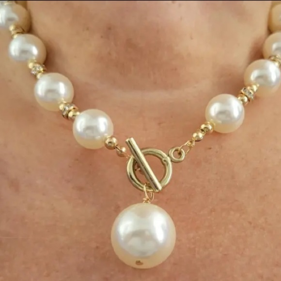 Pearl Choker & Earrings Jewelry Set Gold Bridal Wedding Old Money - Picture 5 of 8